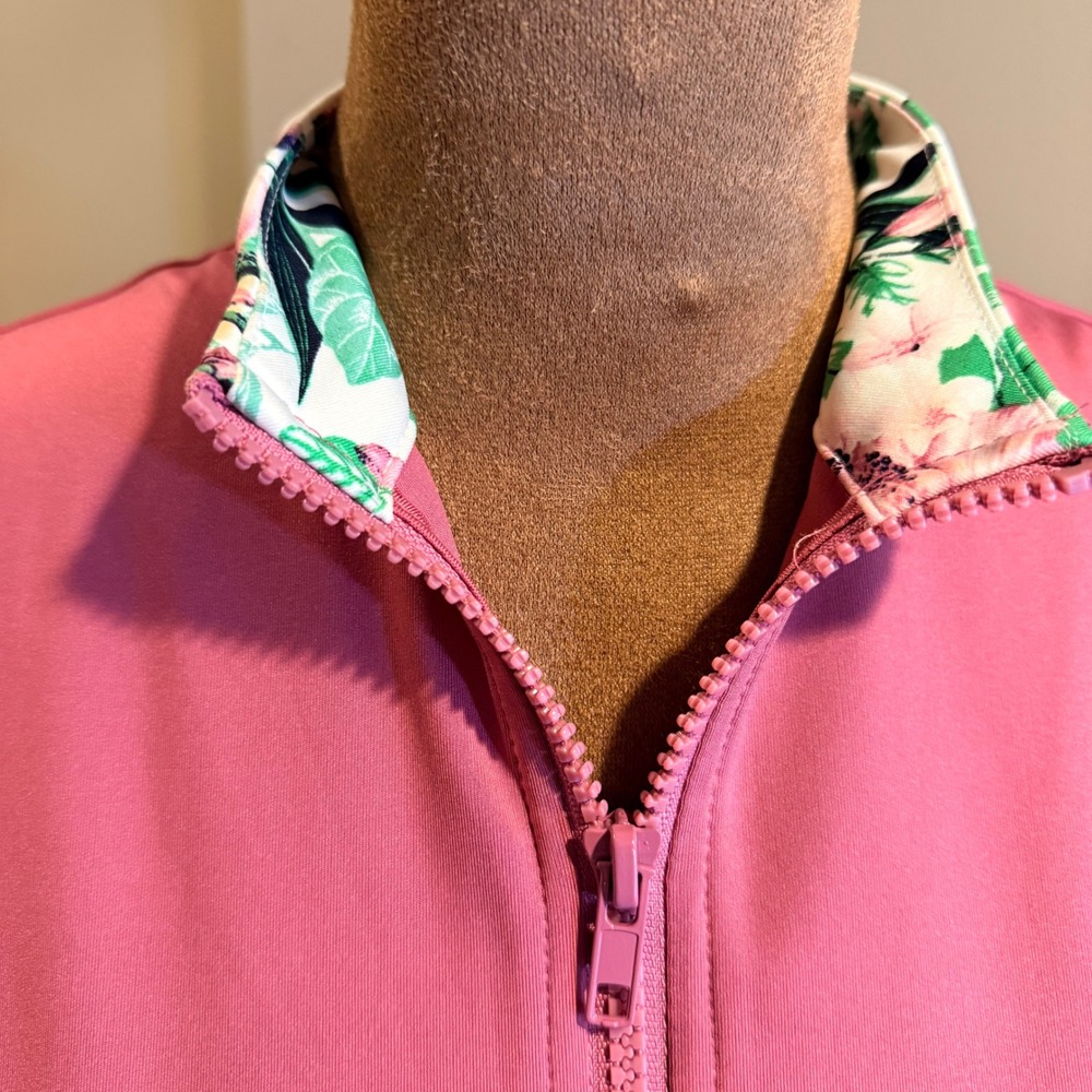 Tommy Bahama Golf Dress Womens S Pink Quarter Zip Floral Resort Athleisure EUC - Picture 3 of 9